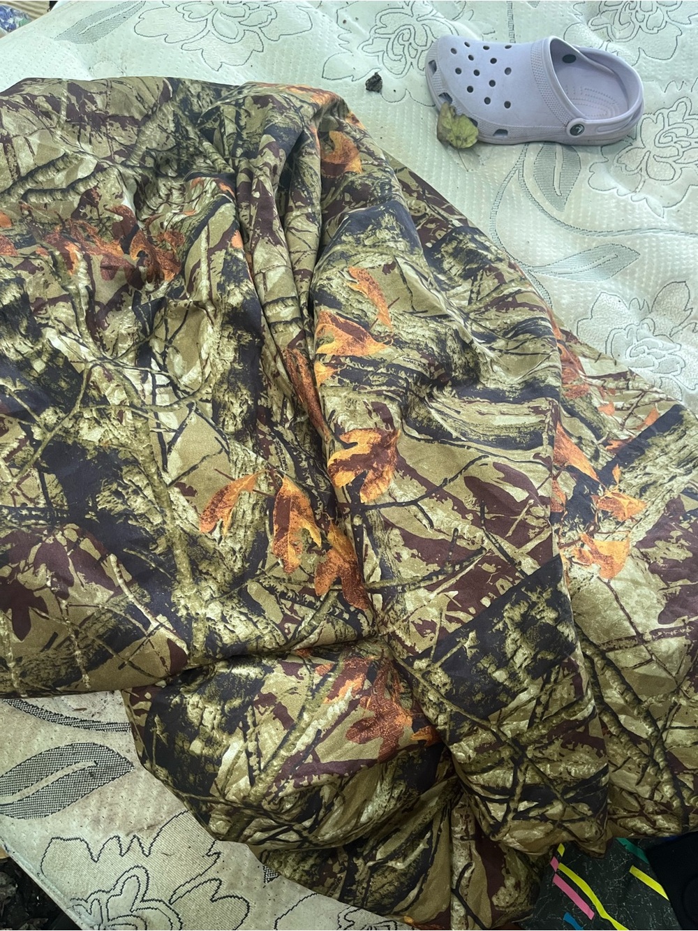 Mainstays Camouflage Print Bedding Sheet in Brown, Orange, Green